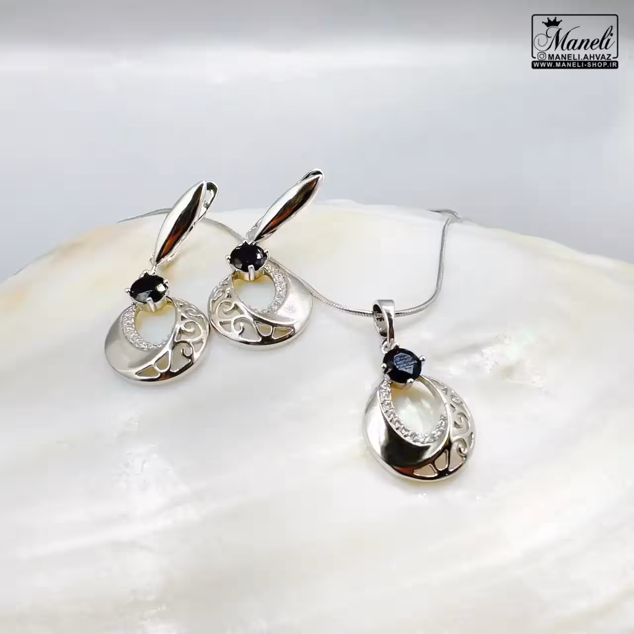 نیم ست ژوپینگ نقره ای با طرحی زیبا | ضدحساسیت | رنگ ثابت 14031161