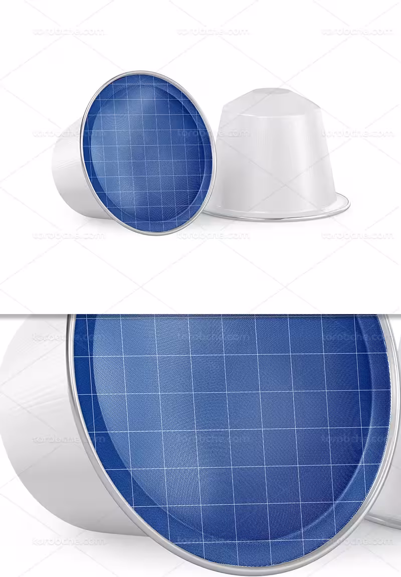 موکاپ بسته بندی قهوه کپسولی لایه باز | گرافیک با طعم تربچه