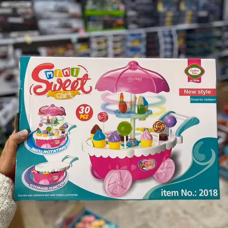 ست اسباب بازی بستنی فروشی چرخدار