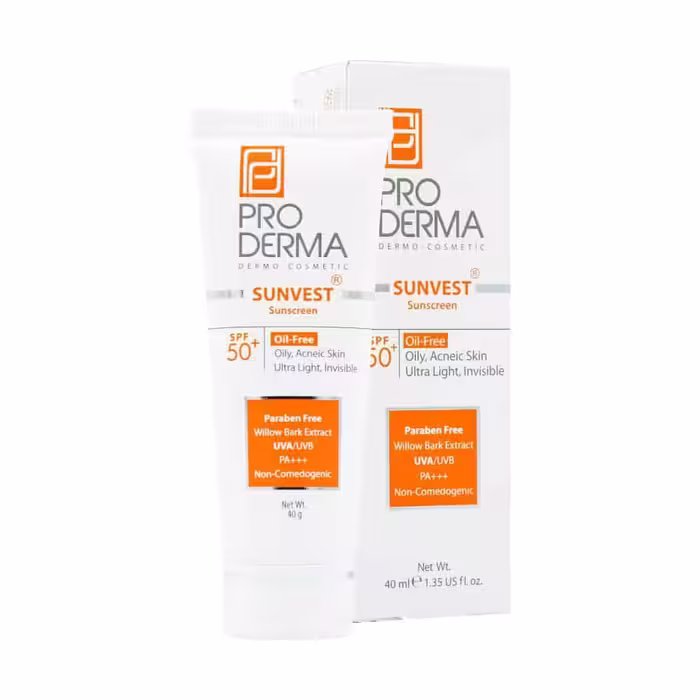 کرم ضد آفتاب SPF50 فاقد چربی بی رنگ پرودرما