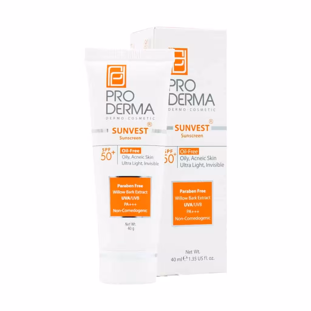 کرم ضد آفتاب SPF50 فاقد چربی بی رنگ پرودرما