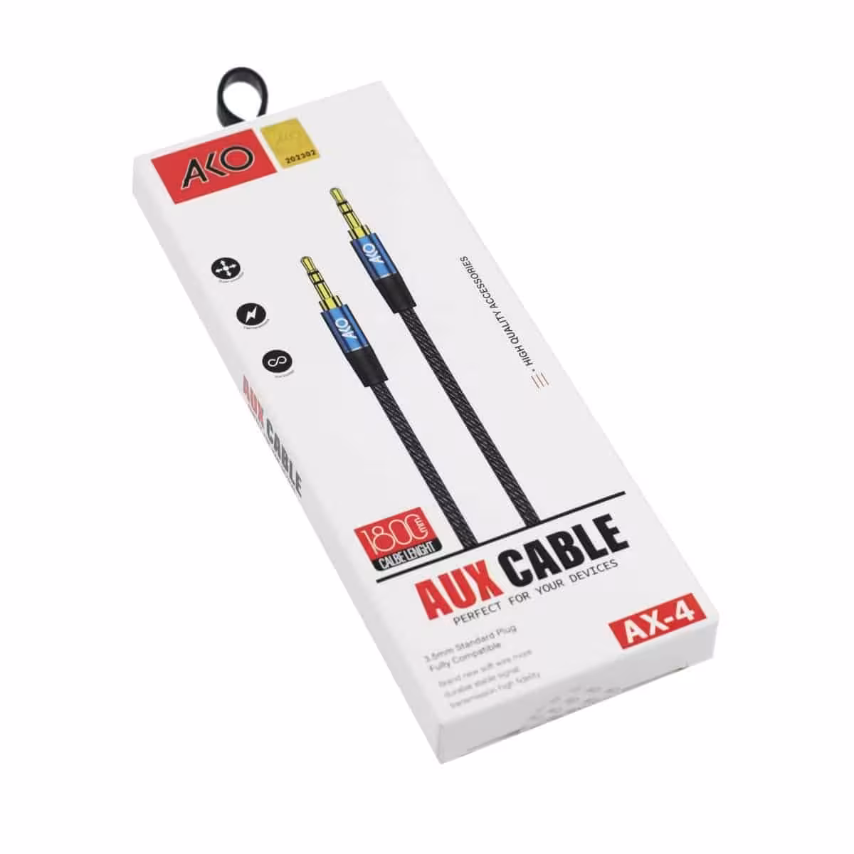 کابل AUX آکو مدل AX-4 با طول 1.8 متر