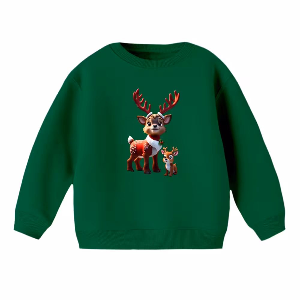 سویشرت بچگانه مدل گوزن رنگ سبز