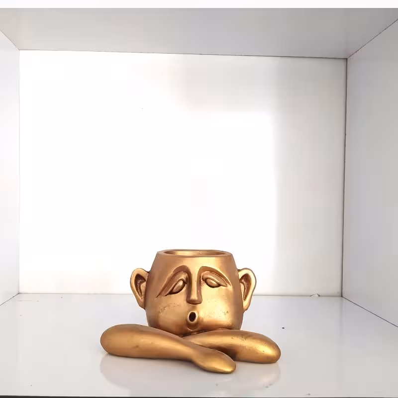 مجسمه دکوری طرح گلدان رخ نشسته