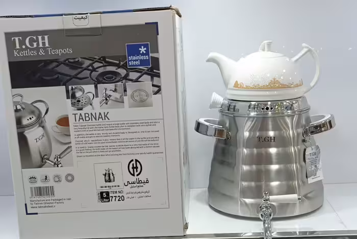 کتری قوری قیطاسی 5 لیتری مدل 7730 مات کف چدن