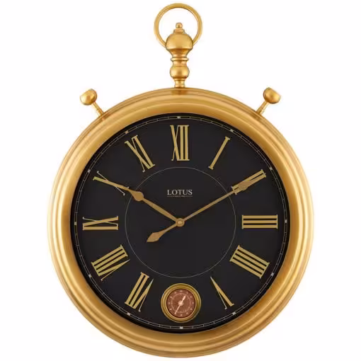 ساعت دیواری فلزی مدل BERNARDINO کد M-16038 رنگ ANTIQUE و SILVER و GOLD