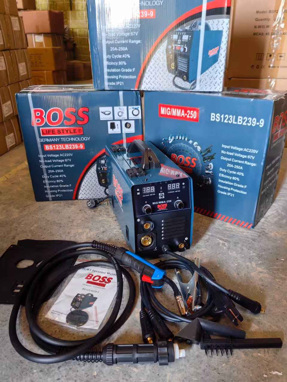 اینورتر جوشکاری CO2 دو کاره باس 250 آمپر مدل MIG/MMA-250