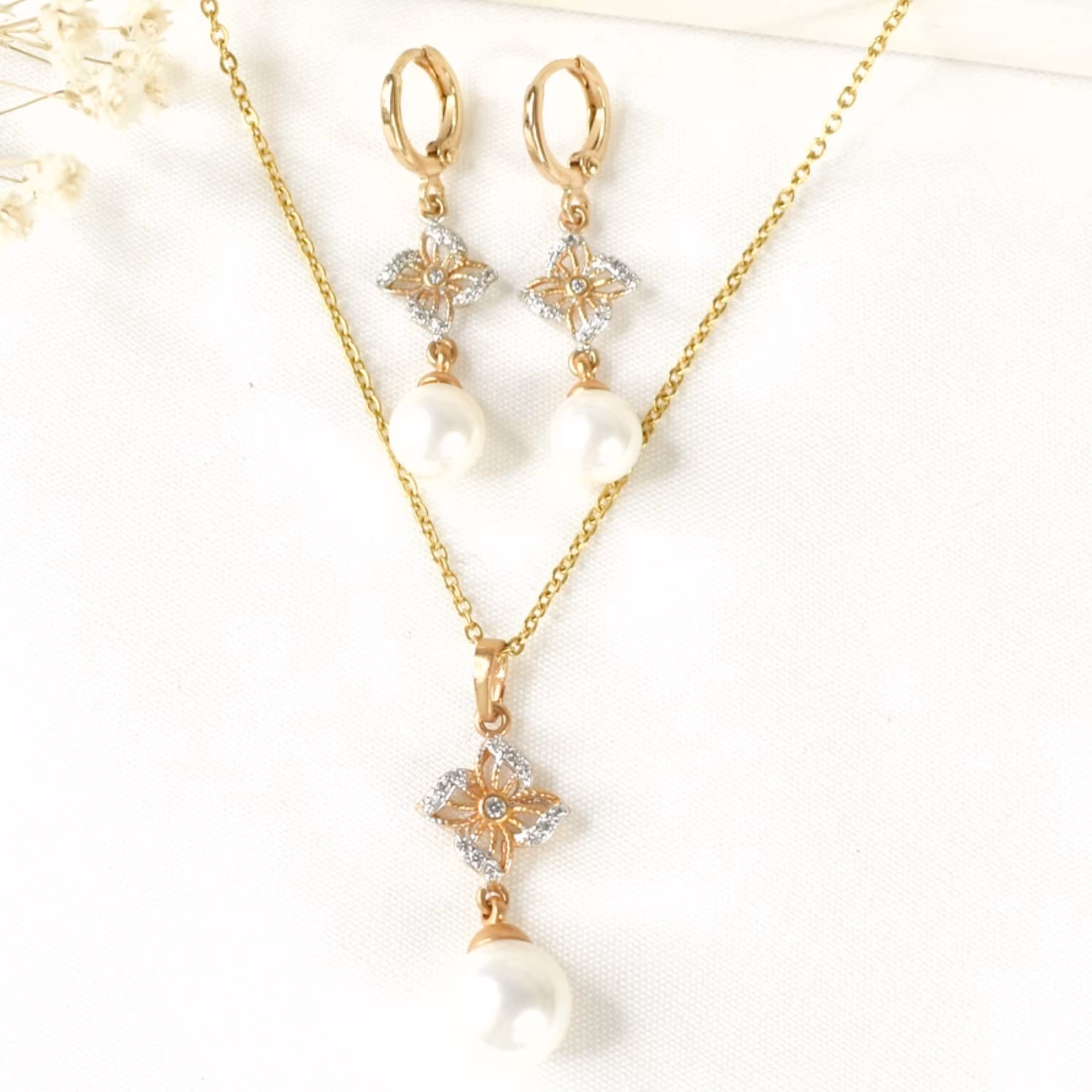 نیمست استیل رنگ ثابت روکش طلا  با زنجیر ژوپینگ کد2717