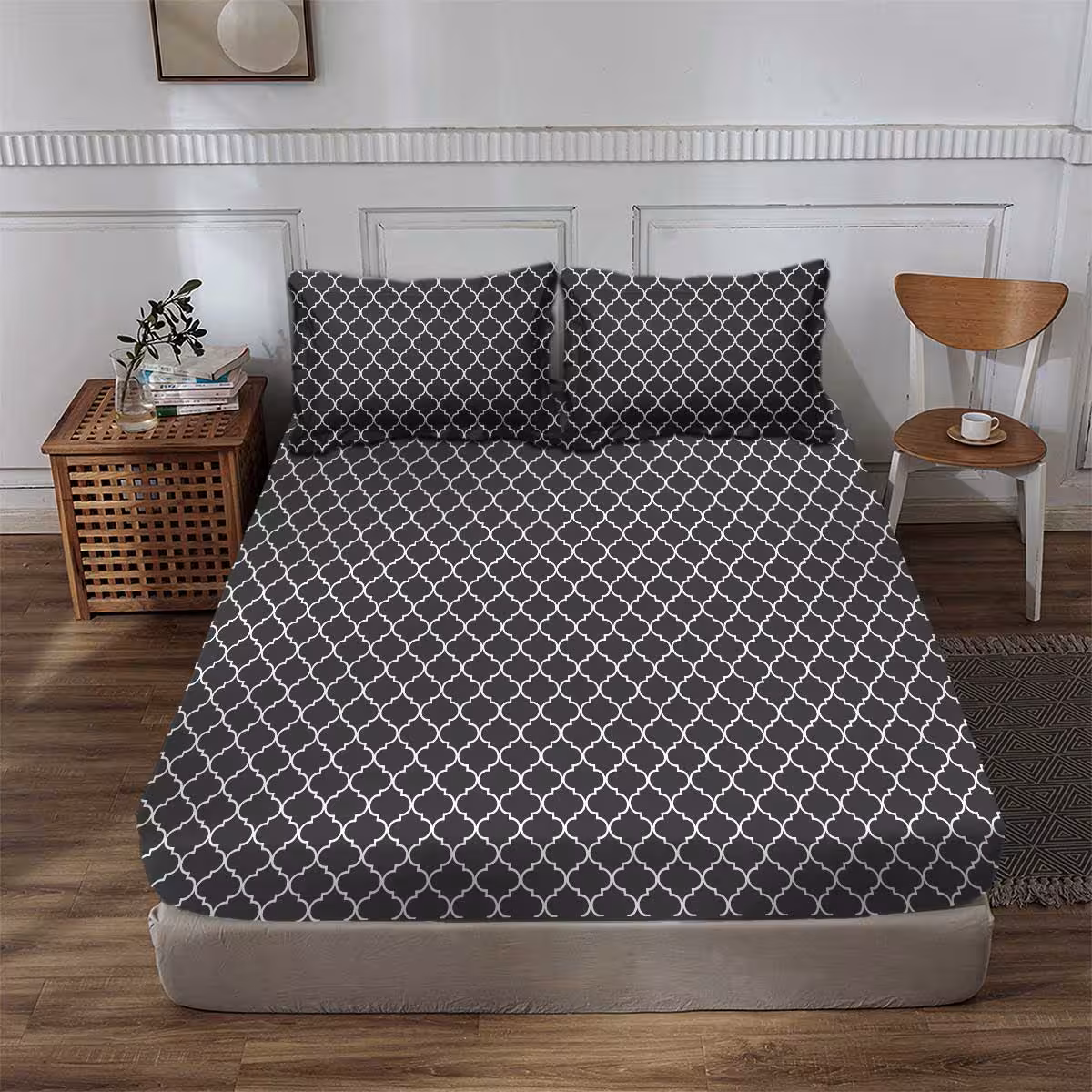 ملحفه نیم ست دونفره 180 Tartan مشکی