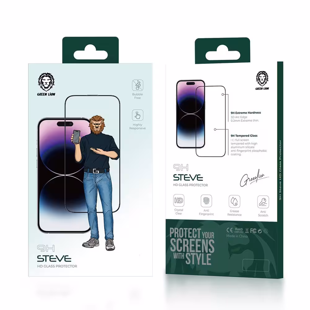 محافظ صفحه نمایش گرین لاین مدل 9H STEVE مناسب برای گوشی موبایل اپل IPhone 13/13 pro/14