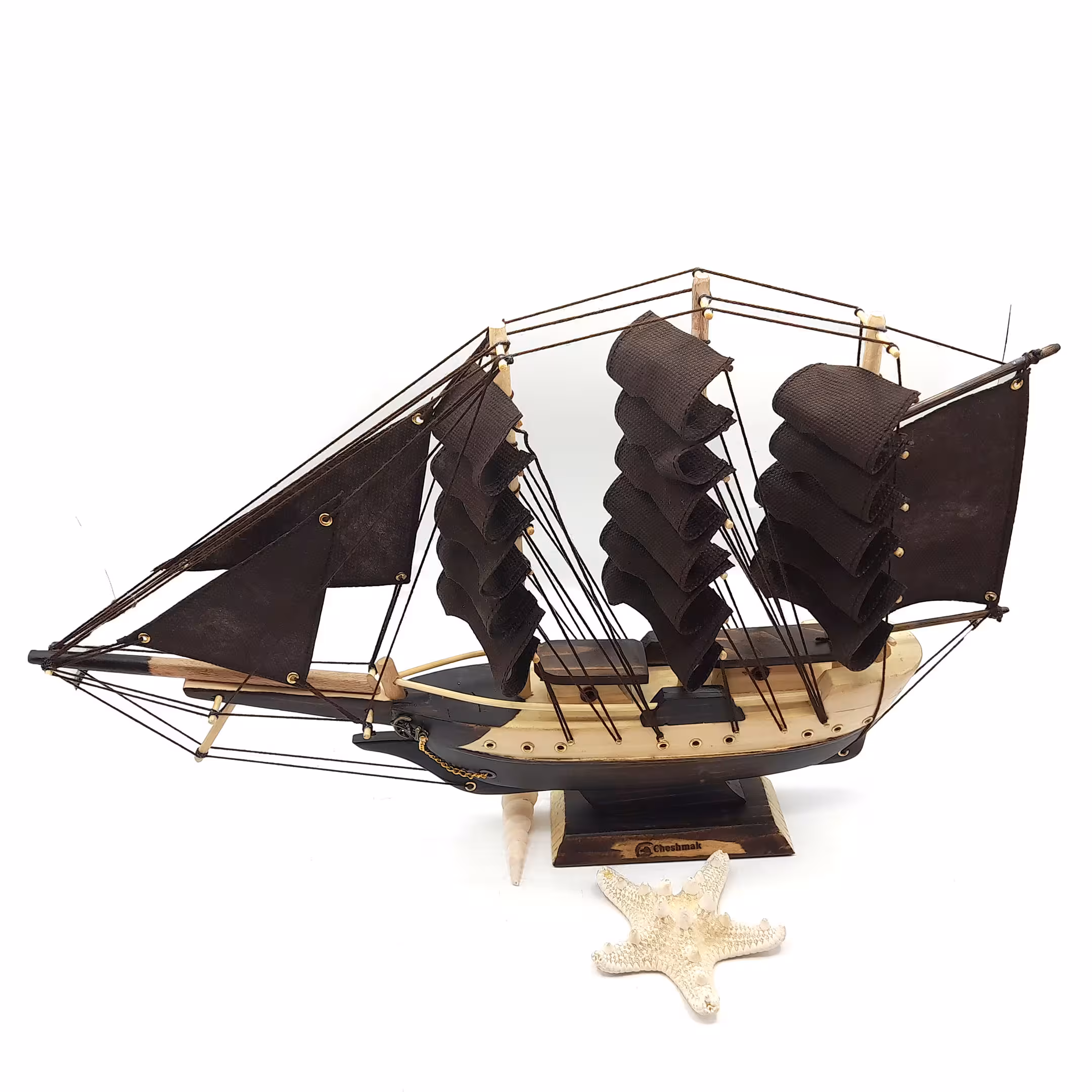 کشتی ایرانی بادبان قهوه ای 30سانتی متر کد 7200285