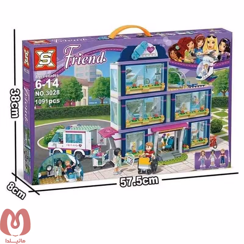 ساختنی لگو بیمارستان شهر دریاچه قلبی کد 3028