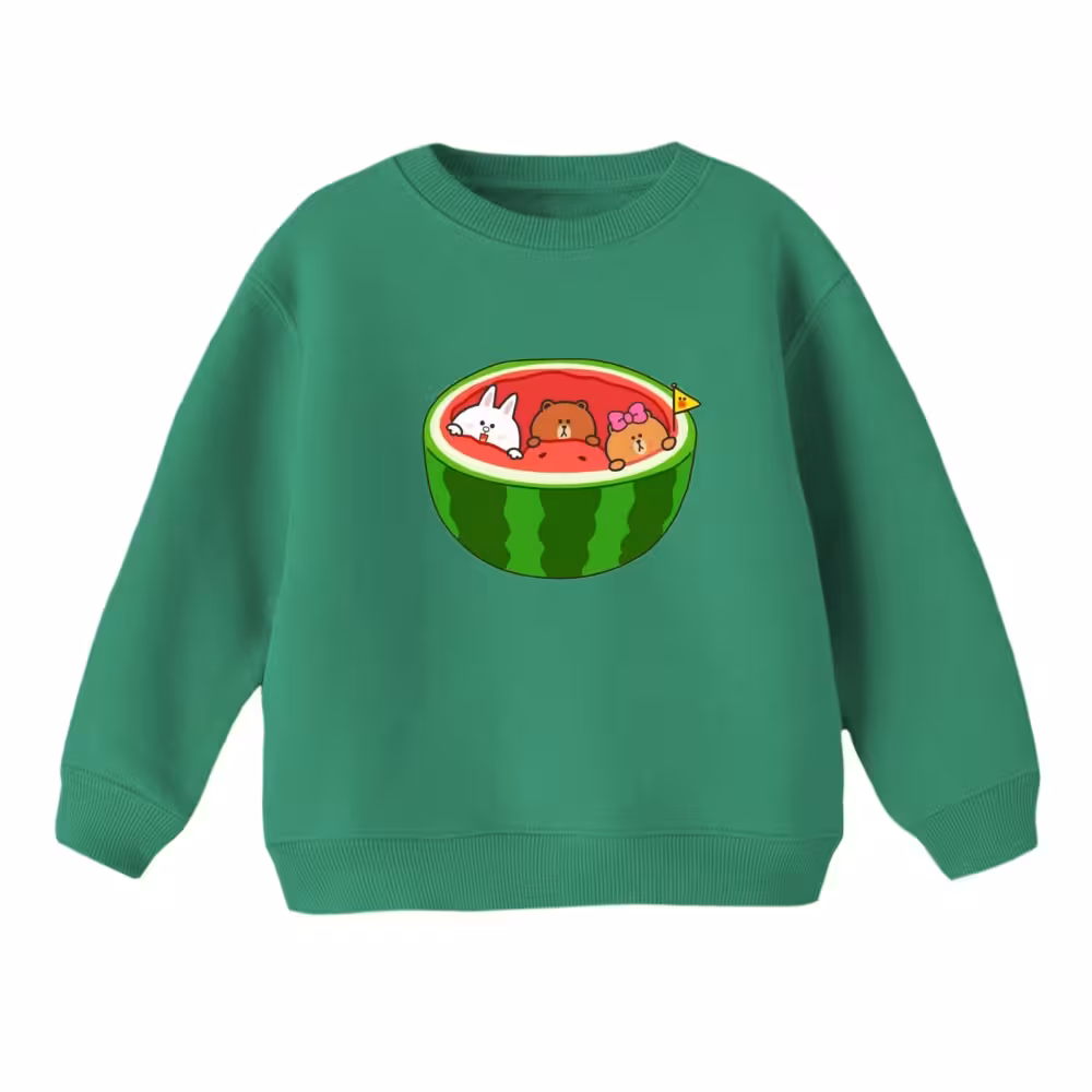 سویشرت بچگانه مدل حیوانات و هندوانه یلدایی کد 1 رنگ سبز