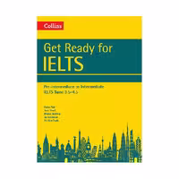 Get Ready for IELTS Pre Intermediate to Intermediate رحلی بزرگ چاپ رنگی با کیفیت به همراه کتاب کار