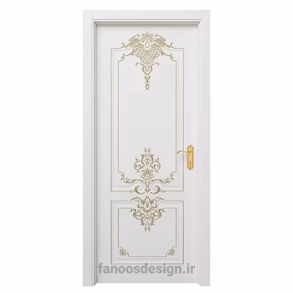 درب MDF کلاسیک طرح منبت طلایی کد 30687