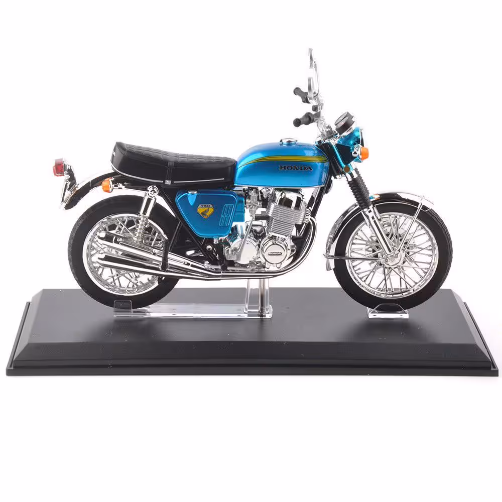 ماکت موتور Honda Dream CB750 Four (رنگ‌های آبی و طلایی)