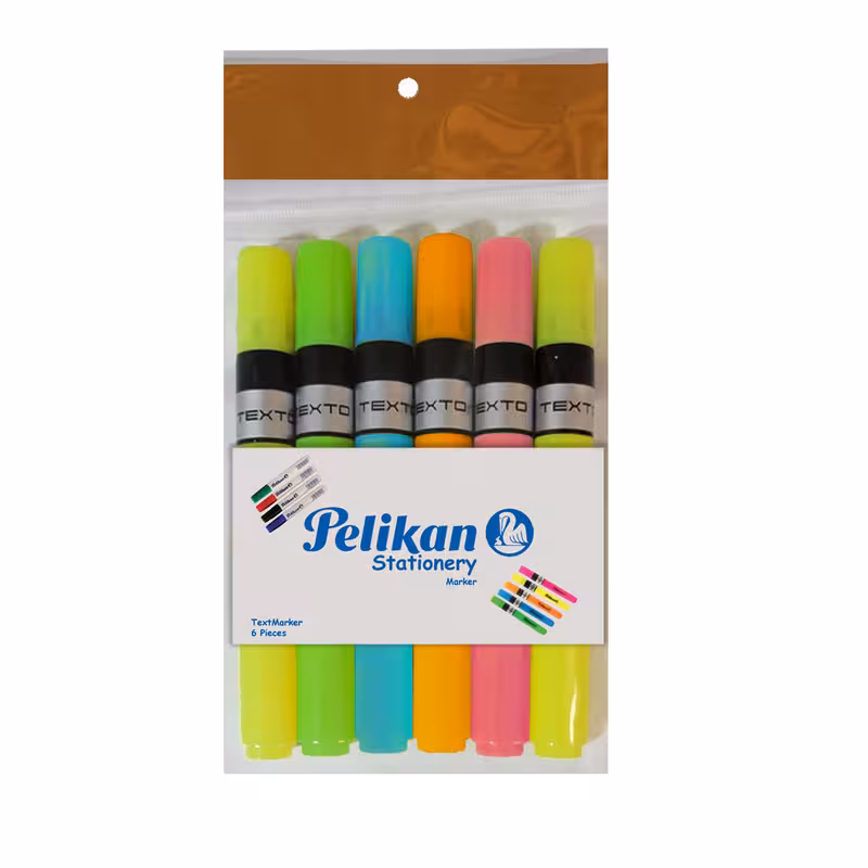 ماژیک علامت گذار پلیکان مدل Perfect بسته 6 عددی