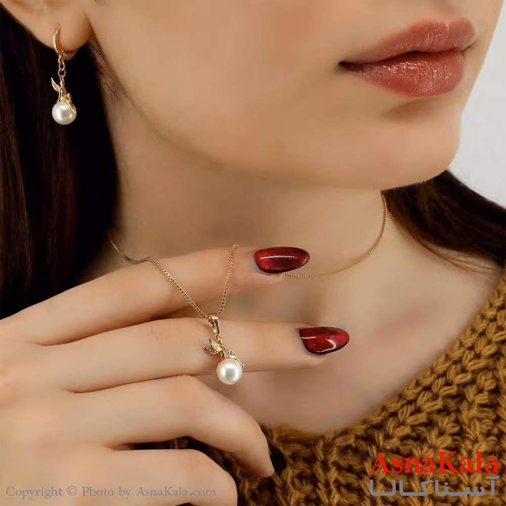 نیم ست فرشته و مروارید شوپینگ XUPING Pearl &amp; Angel کد NIM1450W - آسناکالا