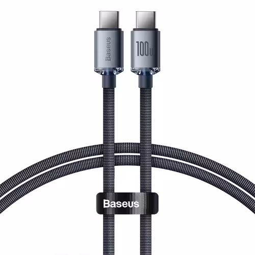 کابل شارژ 2 سر تایپ سی بیسوس کریستال 2 متر 100 واتی مدل Baseus cajy000705