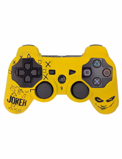 روکش محافظ دسته PS3 لیزری زرد مشکی طرح جوکر