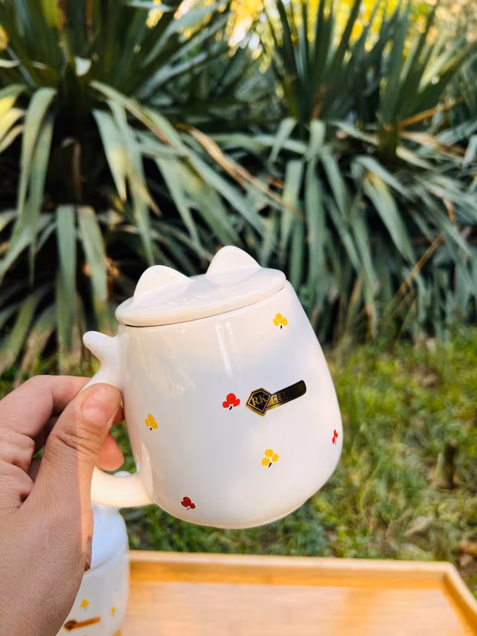 ماگ گربه گلدار RK