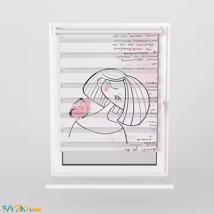 پرده زبرا بچگانه طرح نقاشی دختر کد A3060