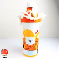 قمقمه پالمو پلاستیکی 500 سی سی طرح خرس نارنجی کد 2623