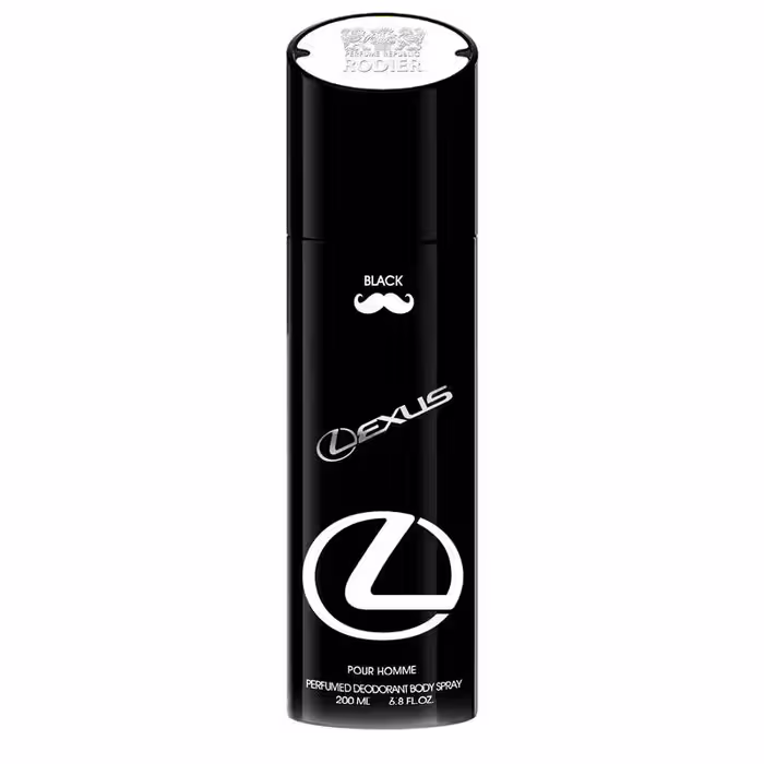 اسپری بدن مردانه رودیر مدل LEXUS BLACK حجم 200 میلی لیتر
