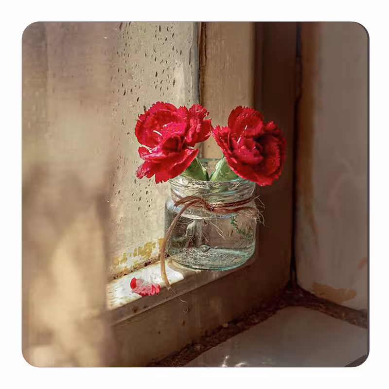 مگنت طرح گل و شیشه باران خورده کد wmg2459