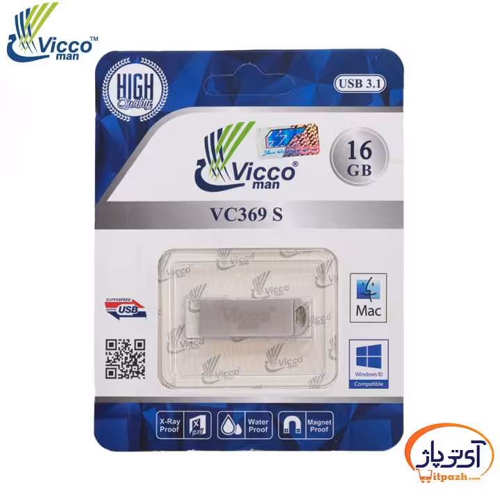 فلش مموری USB3.1 ویکومن 16 گیگابایت مدل VC369