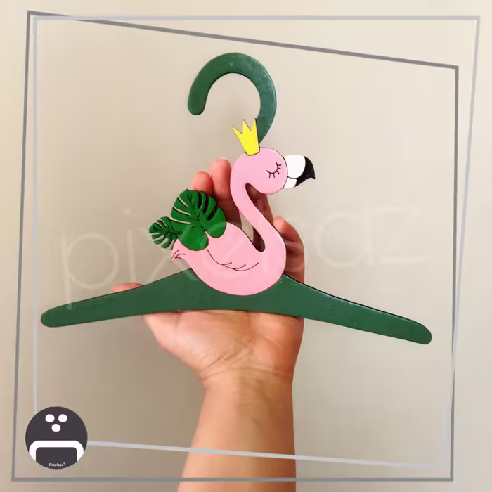چوب لباسی کودک طرح فلامینگو،طول 25 سانت