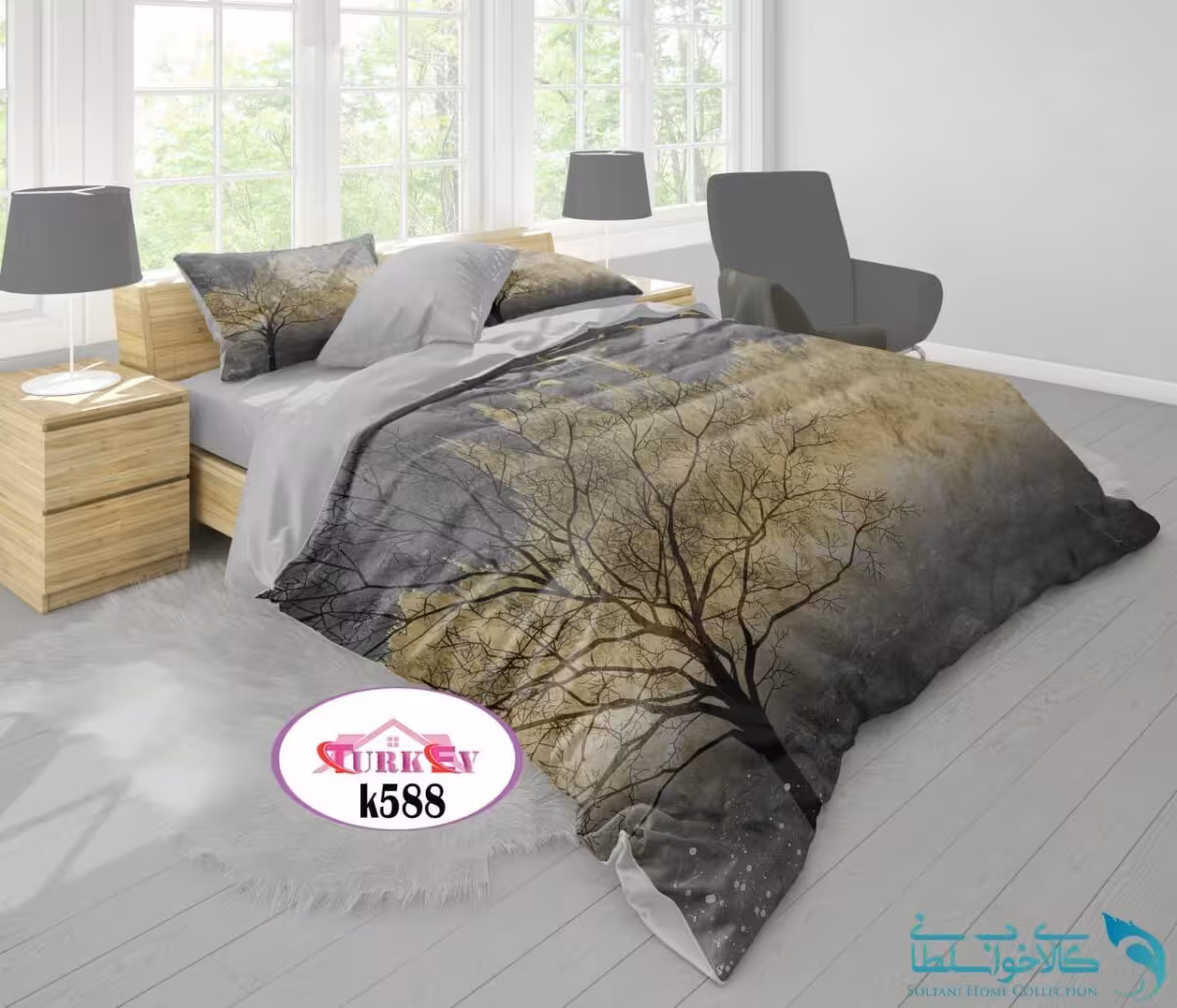 روتختی طرح گیلدا دونفره برند Turkev کد K588