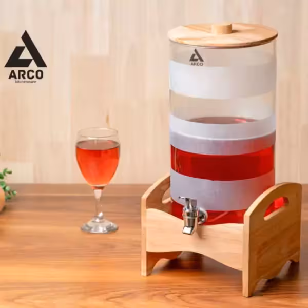 کلمن شیشه ای 6 لیتر چوب و بلور مات موناکو آرکو