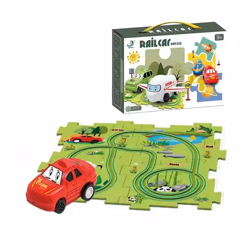 اسباب بازی ماشین ریلی پازلی مدل جنگل کد 1100B