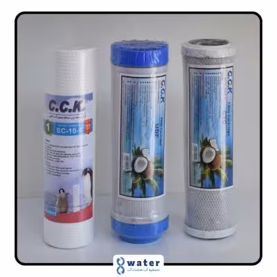 پک فیلتر سی سی کا 3 مرحله ای دستگاه تصفیه آب (دارای فیلتر الیافی 155 گرمی) - 6 ماهه cck شیراز