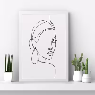 تابلو مدل مینیمال Girl کدm2493-w