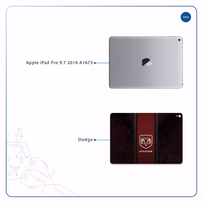 برچسب پوششی ماهوت مدل Dodge مناسب برای تبلت اپل iPad Pro 9.7 2016 A1673