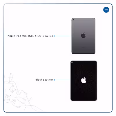 برچسب پوششی ماهوت مدل Black-Leather مناسب برای تبلت اپل iPad mini (GEN 5) 2019 A2133