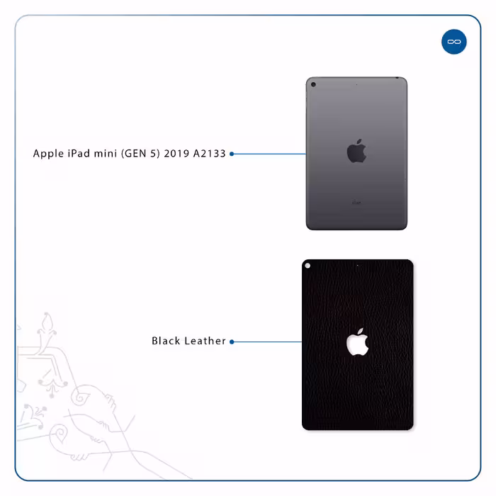 برچسب پوششی ماهوت مدل Black-Leather مناسب برای تبلت اپل iPad mini (GEN 5) 2019 A2133