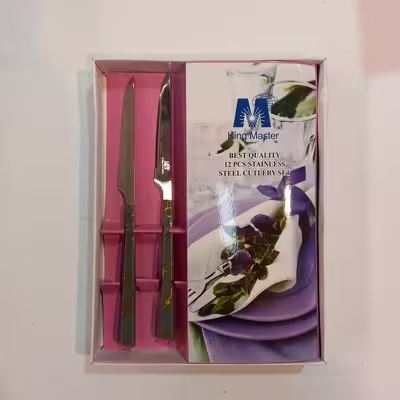 کارد میوه خوری 12 پارچه کینگ مستر طرح سنگ کد 334