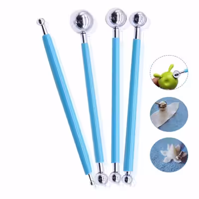 ابزار سفالگری مدل سمبه گلسازی کد AB مجموعه 4 عددی