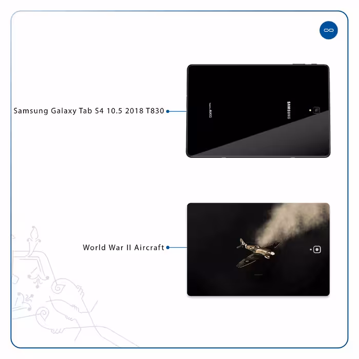 برچسب پوششی ماهوت مدل World War II Aircraft مناسب برای تبلت سامسونگ Galaxy Tab S4 10.5 2018 T830