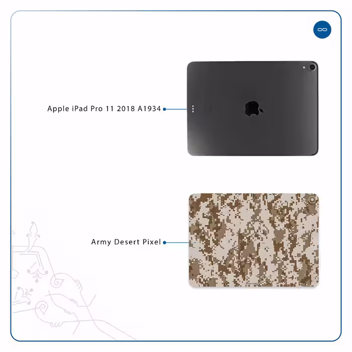 برچسب پوششی ماهوت مدل Army-Desert-Pixel مناسب برای تبلت اپل iPad Pro 11 2018 A1934