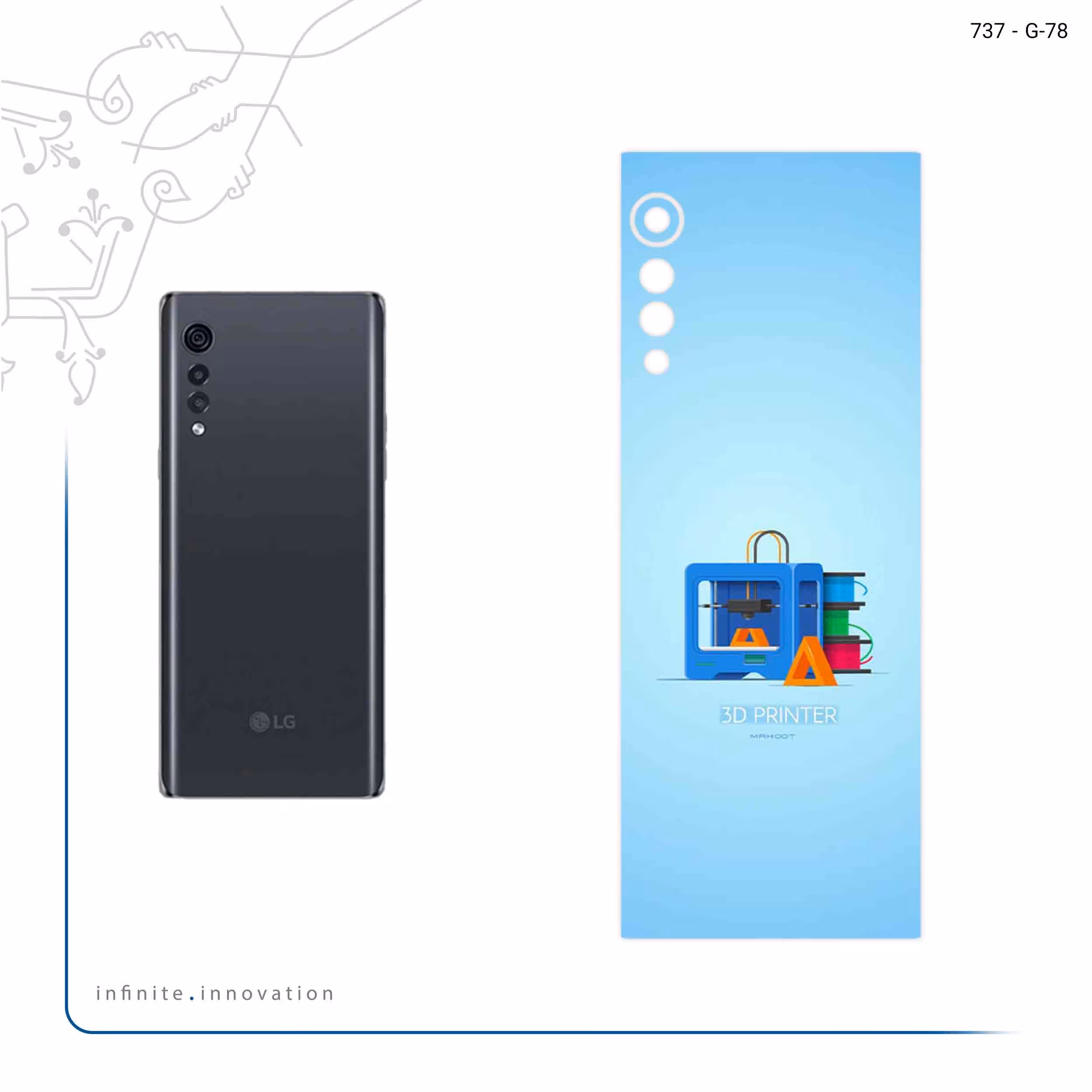 برچسب پوششی ماهوت مدل 3D Printer مناسب برای گوشی موبایل ال جی Velvet 5G