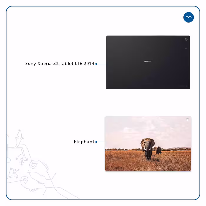 برچسب پوششی ماهوت مدل Elephant مناسب برای تبلت سونی Xperia Z2 Tablet LTE 2014