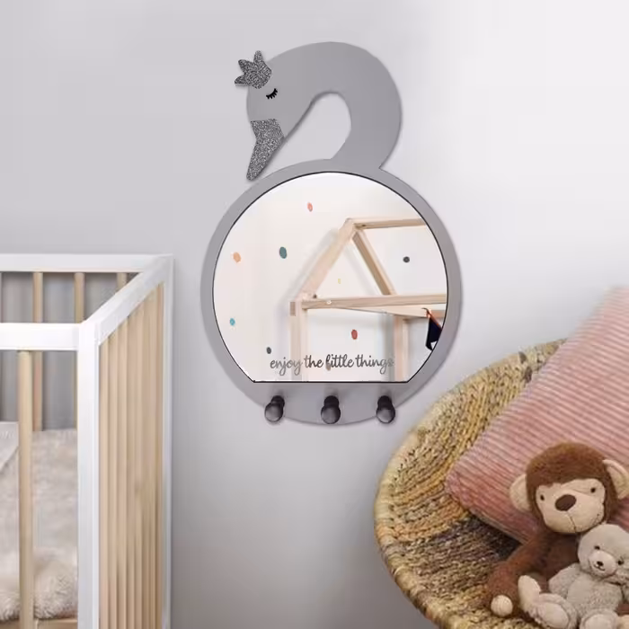 آینه دکوراتیو طرح قو مدل MKids57