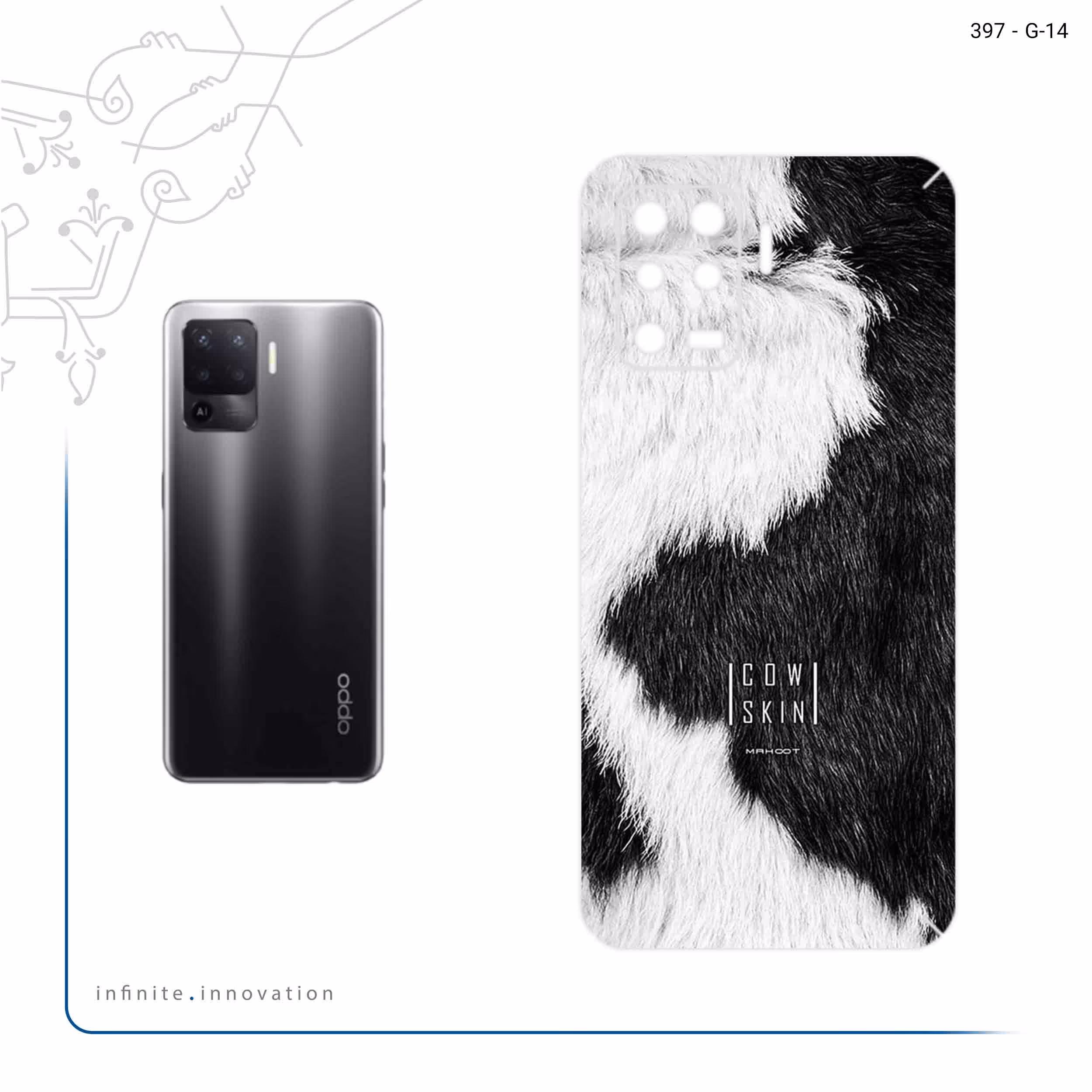 برچسب پوششی ماهوت مدل Cow Skin مناسب برای گوشی موبایل اپو A94 4G