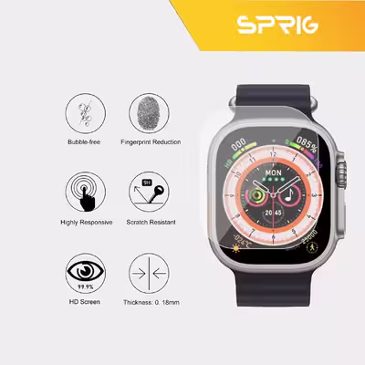 محافظ صفحه نمایش شیشه ای اسپریگ مدل SH-SP مناسب برای ساعت هوشمند اولترا N8 Ultra Plus