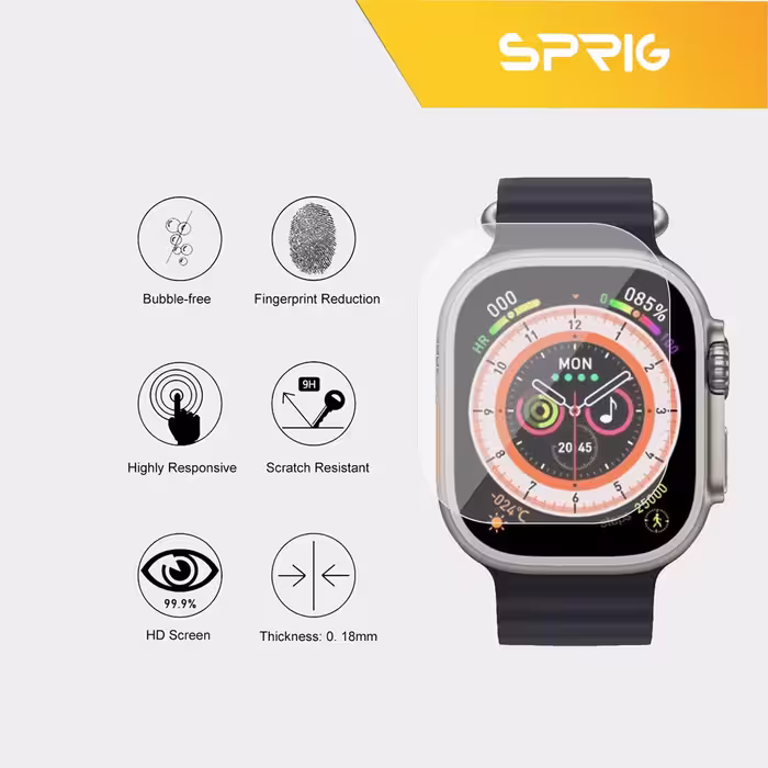 محافظ صفحه نمایش شیشه ای اسپریگ مدل SH-SP مناسب برای ساعت هوشمند اولترا N8 Ultra Plus