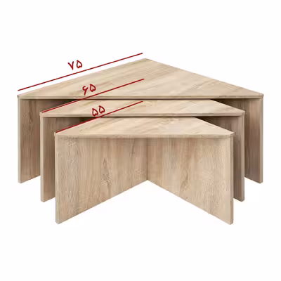 میز عسلی مدل DLF53L مجموعه 3 عددی